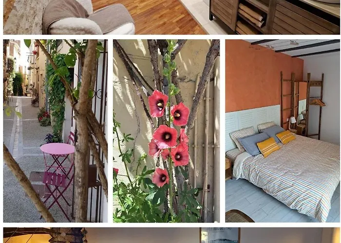 La Trémière, maison de village, sauna, vue garrigue